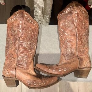 Like New Western Leather Cowboy Boots w/ Rose Gold Accents – Boot Barn